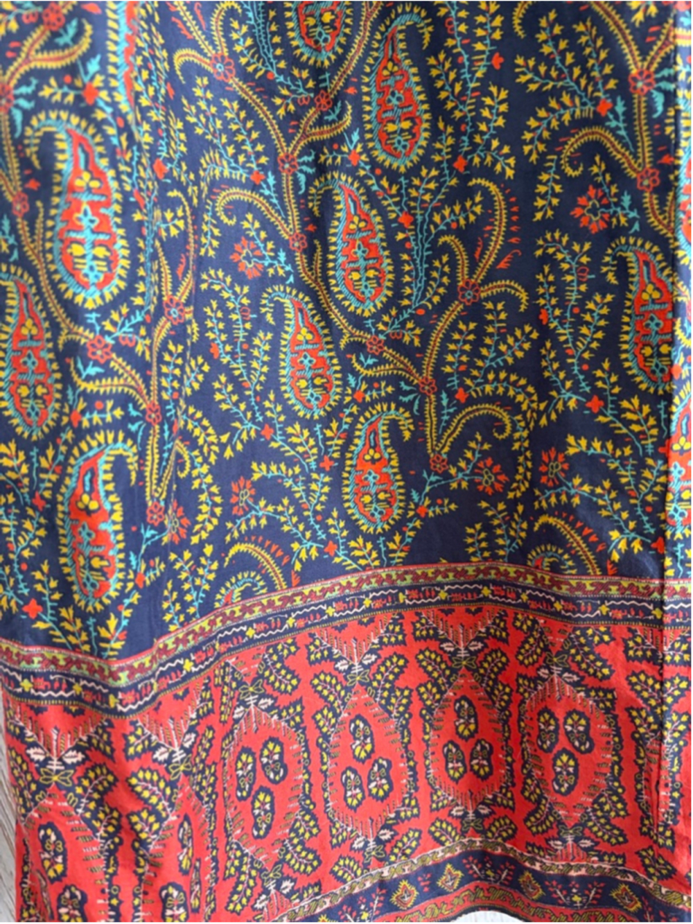 Women's Sundance Navy Red Paisley Wide Leg Pants M - Picture 4 of 11